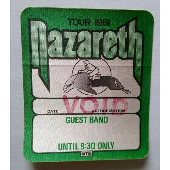 Nazareth Backstage Pass Original 1981 Concert Tour Old Rock Music Memorabilia - Picture 2 of 3